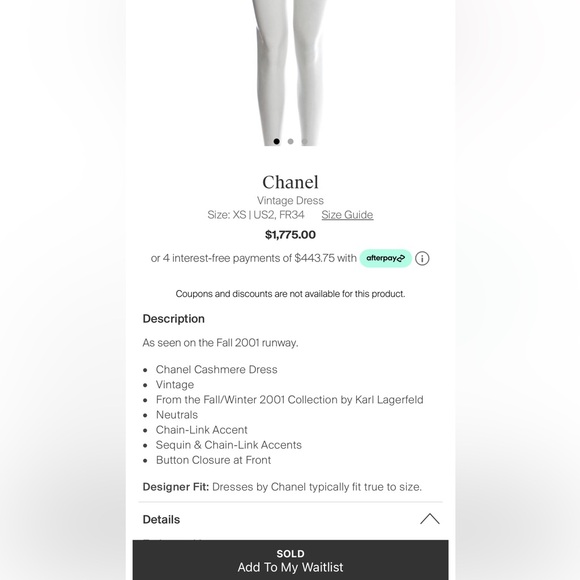 Chanel cashmere dress - Picture 3 of 9